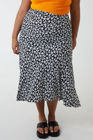 Jupe midi taille haute - Noir