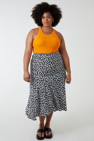 Jupe midi taille haute - Noir