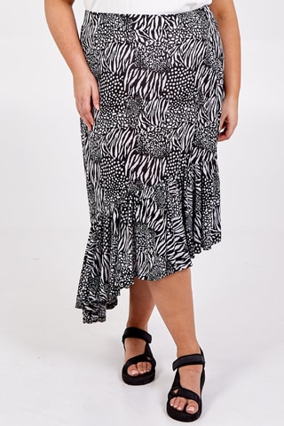 Jupe midi taille haute - Noir et blanc