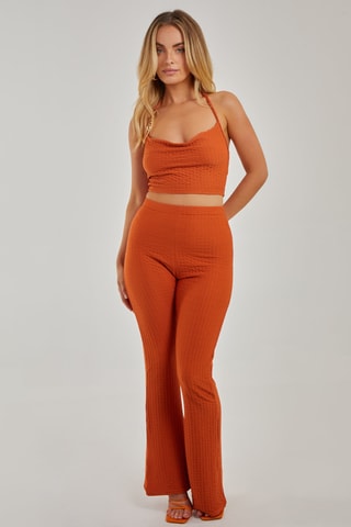 Pantalon taille haute - Terracotta
