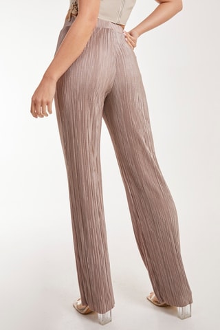 Pantalon plissé taille haute - Beige