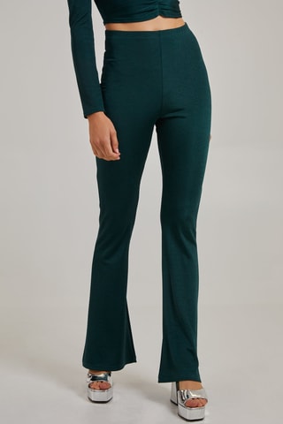 Pantalon taille haute - Vert foncé
