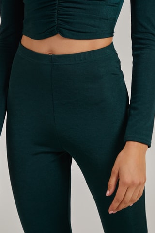 Pantalon taille haute - Vert foncé