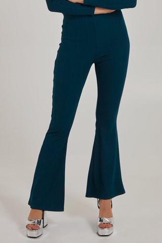 Pantalon taille haute - Bleu canard