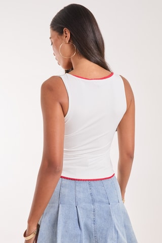 Top - Blanc et rouge