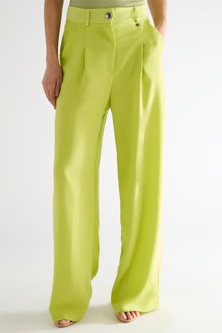 Pantalon wide legs - Vert citron