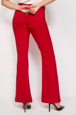 Pantalon flare taille haute - Rouge