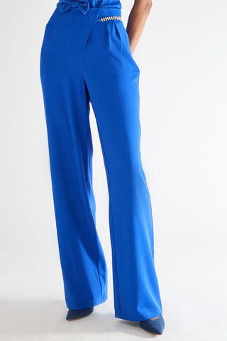 Pantalon taille haute - Bleu
