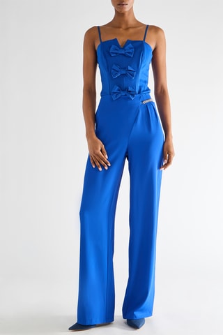 Pantalon taille haute - Bleu