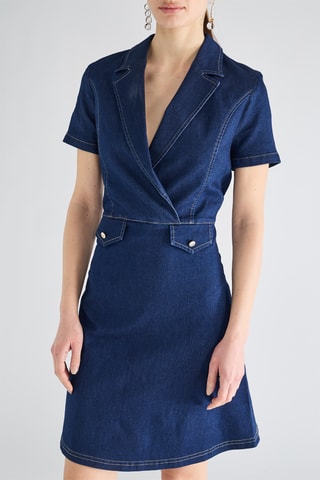 Robe droite en jean - Bleu