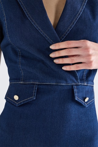 Robe droite en jean - Bleu