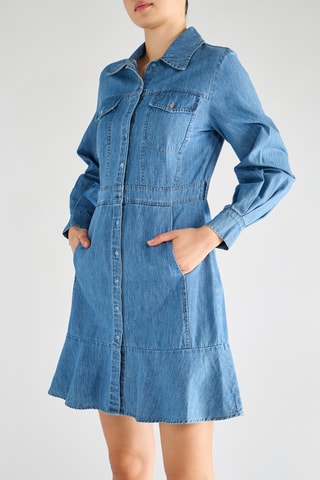 Robe chemise en jean - Bleu
