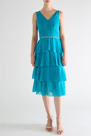 Robe volantée - Turquoise