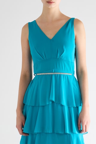 Robe volantée - Turquoise