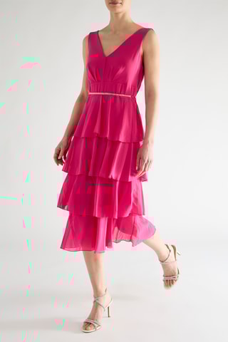 Robe volantée - Fuchsia