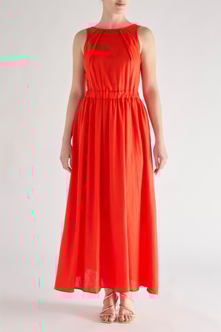 Robe longue en lin - Rouge