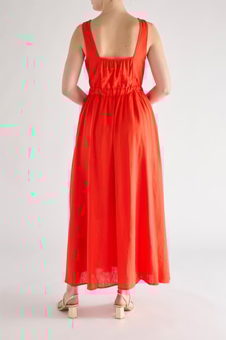 Robe longue en lin - Rouge