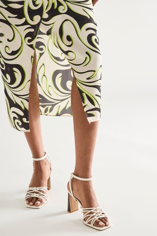 Robe asymétrique - Vert citron et noir