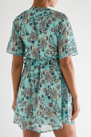 Robe patineuse - Bleu marine et vert