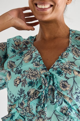 Robe patineuse - Bleu marine et vert