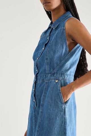 Robe patineuse en jean - Bleu