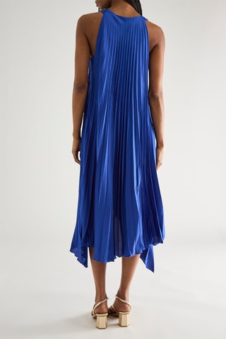 Robe plissée - Bleu cobalt