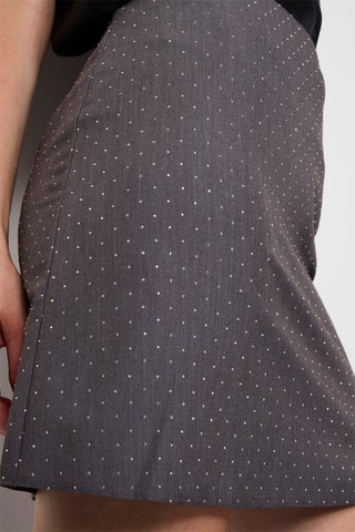 Minijupe taille haute - Gris