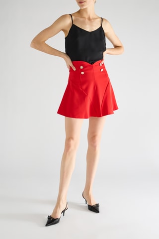 Jupe patineuse taille haute - Rouge