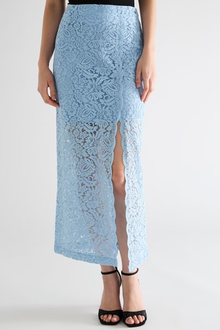 Jupe longue en dentelle - Bleu