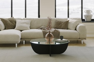 Table basse - Plateau en verre - 90 x 30 x 90 cm