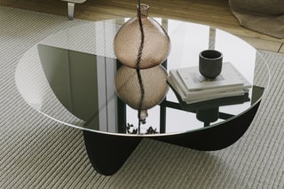Table basse - Plateau en verre - 90 x 30 x 90 cm