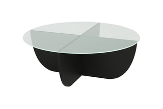 Table basse - Plateau en verre - 90 x 30 x 90 cm