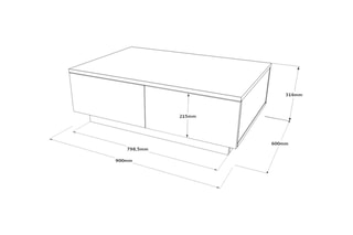 Table basse - 90 x 31,6 x 60 cm