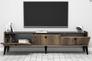 Meuble TV 3 abattants - 180 x 49 x 35 cm