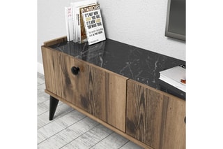 Meuble TV 3 abattants - 180 x 49 x 35 cm