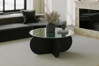 Table basse - Plateau en verre - 75 x 35 x 75 cm
