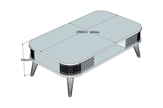 Table basse - 105 x 60 x 35 cm