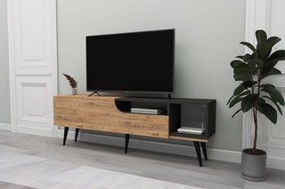 Meuble TV 2 abattants Alba - 150 x 49,6 x 29,6 cm
