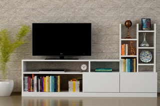 Meuble TV 2 abattants - 164,4 x 25 x 91,3 cm