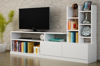 Meuble TV 2 abattants - 164,4 x 25 x 91,3 cm