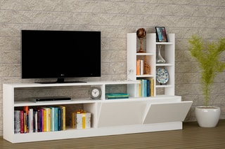 Meuble TV 2 abattants - 164,4 x 25 x 91,3 cm