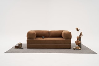 Canapé modulable convertible Comfort - Marron - 3 places - En tissu chenille