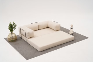 Canapé modulable convertible Comfort - Ecru - 3 places - En tissu chenille