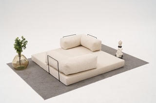 Canapé modulable convertible Comfort - Ecru - 3 places - En tissu chenille