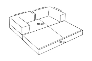 Canapé modulable convertible Comfort - Ecru - 3 places - En tissu chenille