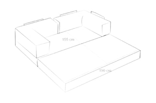 Canapé d’angle convertible Comfort - Ecru - En tissu chenille