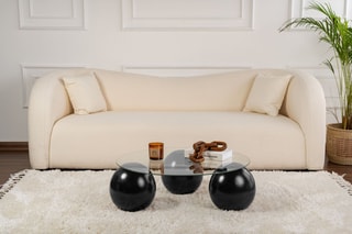 Table basse en verre Miro - 85 x 30 x 85 cm