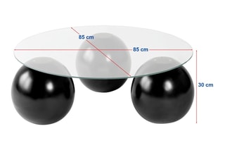 Table basse en verre Miro - 85 x 30 x 85 cm