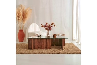 Table basse Escape - Plateau en verre trempé - 105 x 65 x 30 cm