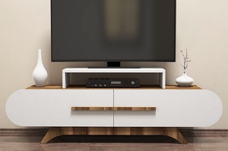 Meuble TV 2 abattants Rose  - 145 x 37 x 50 cm